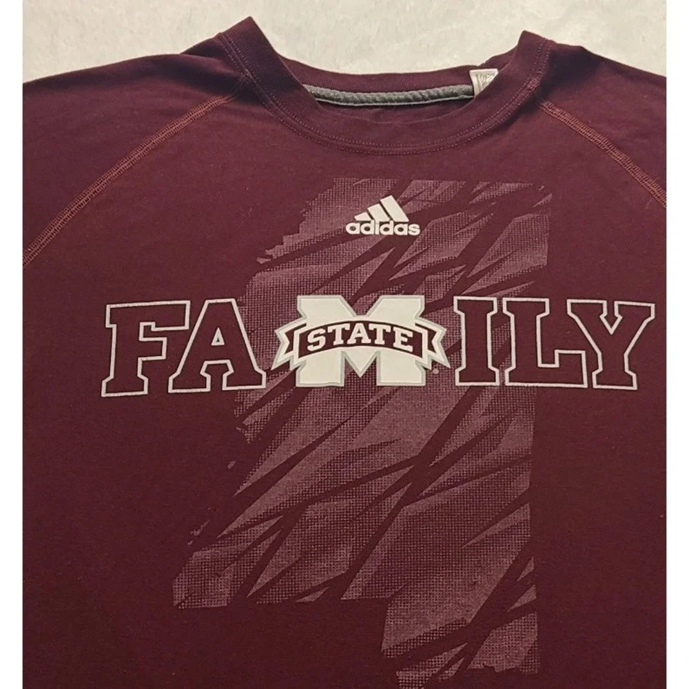 Adidas Mississippi State Bulldog Tennis Club Ultimate Tee Maroon Men's Medium